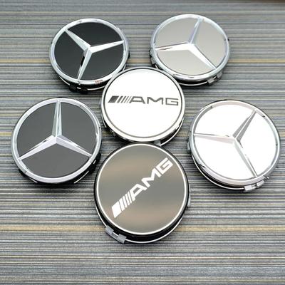 For AMG 4pcs 75MM Car Wheel Center Hub Caps Covers Mercedes Benz A B C S Class AMG GLA CLA GLC W176 W221 W204 W205 Accessories