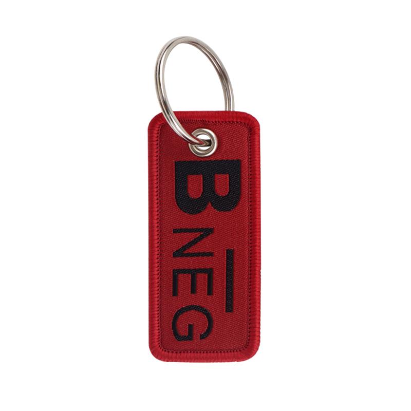 Red Quotes Serises Embroidered Key Cool Letter Quotation Key Tag Keychain For Car Motorcycles Keyring Holder Jewelry Accessories