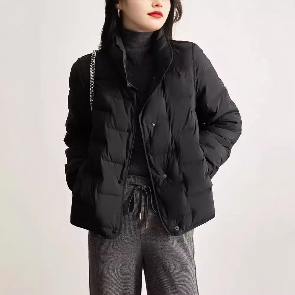 Stand-up Collar Light Down Jacket Women's Short Models New Winter Fashion Foreign Style Warm White Duck Down Jacket Tide