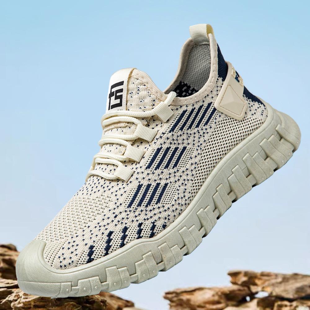 

Мужская весенняя новая повседневная обувь Спортивная модная сетчатая обувь Дышащая нескользящая универсальная уличная обувь для ленивых Мужская обувь из летящего трикотажа 44