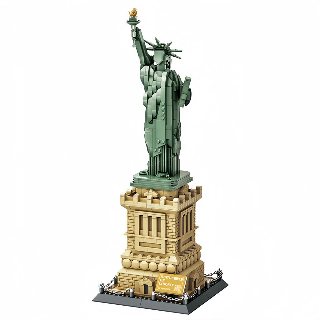 Moc World Architecture Statue Of Liberty Large Collection Building Blocks Set Model Kids And Adults Christmas Gift