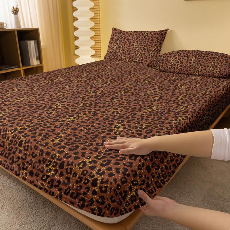 1 Enkelt Modernt Leopardtryckt Matt Dra-på-lakan, Tryckt Sängöverkast för Sovrum, Sängkläder (Exklusive örngott)