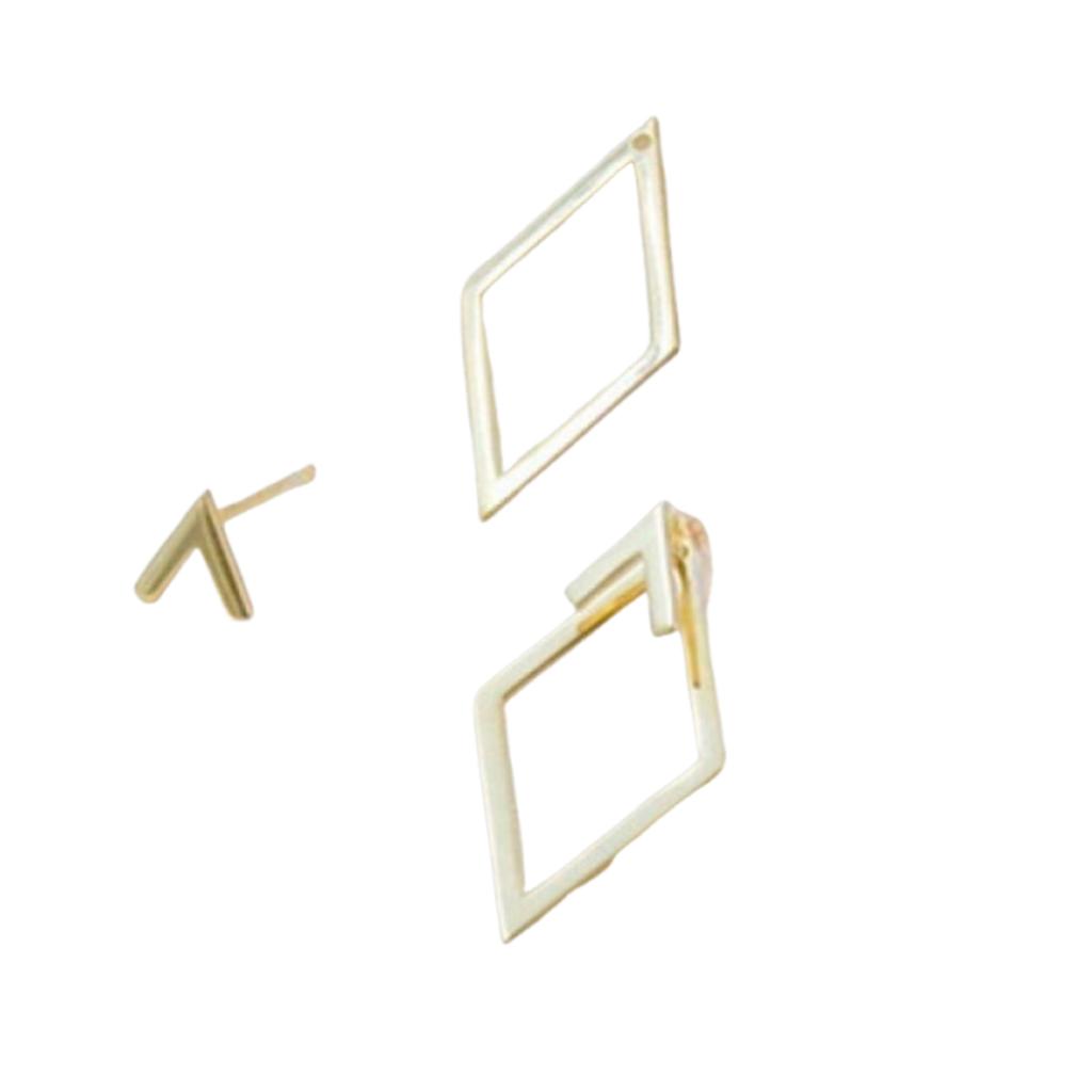 1 Pair Geometric Rhombus Metal Stud Earrings Rhombus Geometric Earrings Stud Hollow Rhombus Dangle Earrings for Women Girls