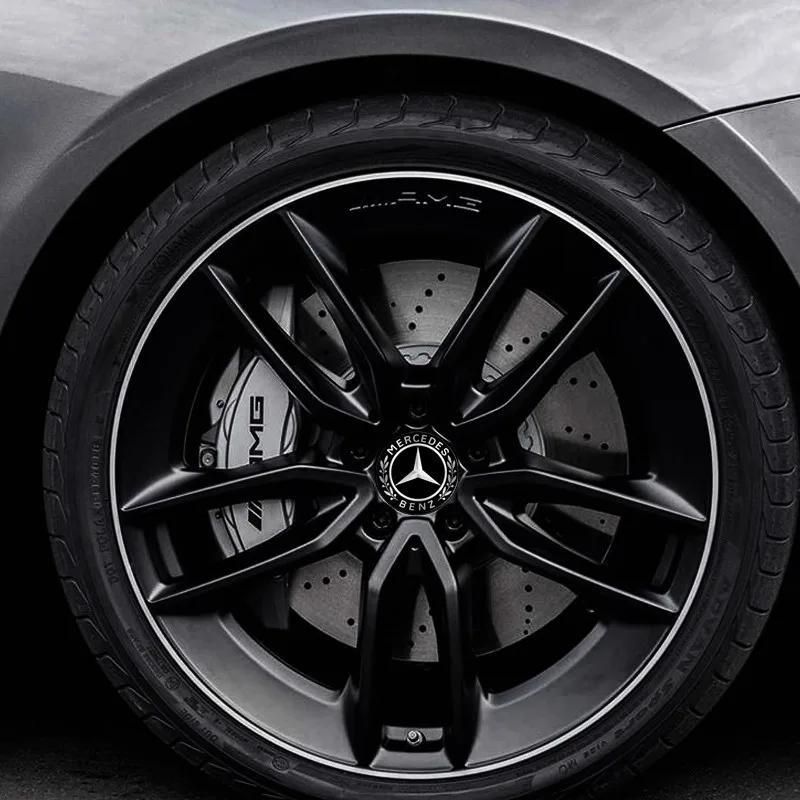 Vkhzm9 2025 Hot 4PCS 56mm 65mm Car Wheel Center Hub Emblem Sticker for MERCEDES BENZ W203 W204 W205 W209 W210 W211 W212 W176 W166 W163