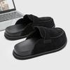 2025 summer new men's bag head half slippers one pedal lazy casual shoes 55336 black-J
