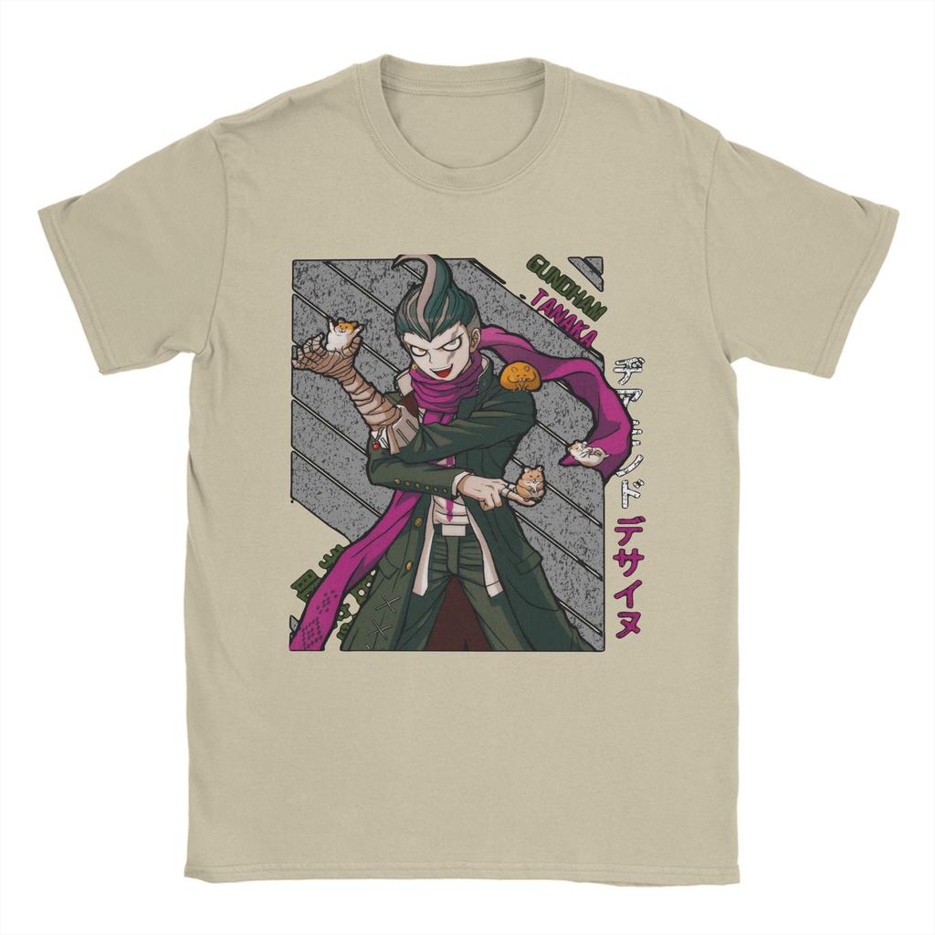 Men Gundham Tanaka Super Danganronpa T Shirts Game 100 Cotton Tops Casual Short Sleeve Crewneck Tee Shirt Gift Idea TShirt