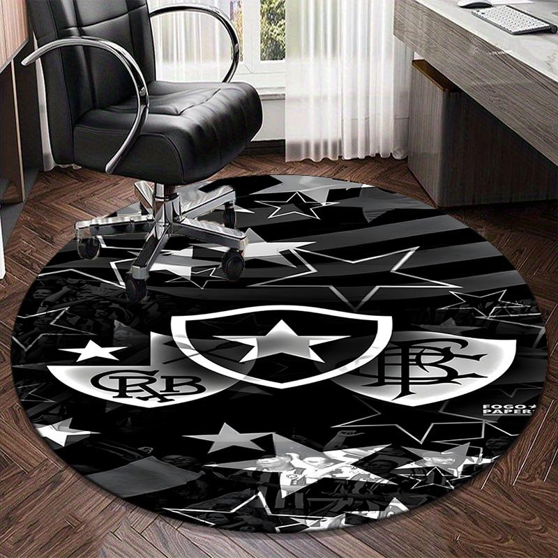 1PC round rug Botafogo Football Club Printed Round Area Rug ,Rug For Home Office, Round Chair Rug, Decorative Carpet Fan gifts Christmas gift