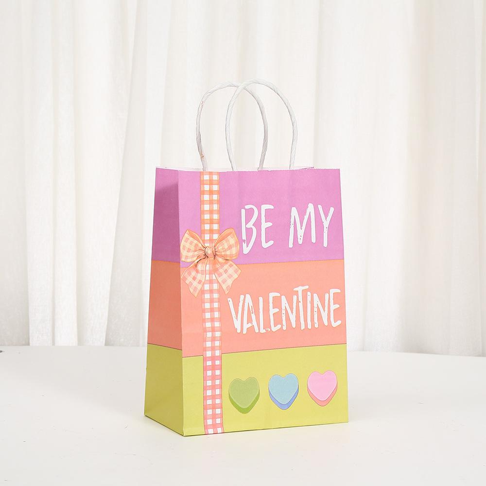 12/30 Stück Valentinstags-Herz Kraftpapier Tragetaschen Recycelbare Geschenktaschen für Hochzeitsfeiern und Märkte Verpackung von Süßigkeiten Kuchen