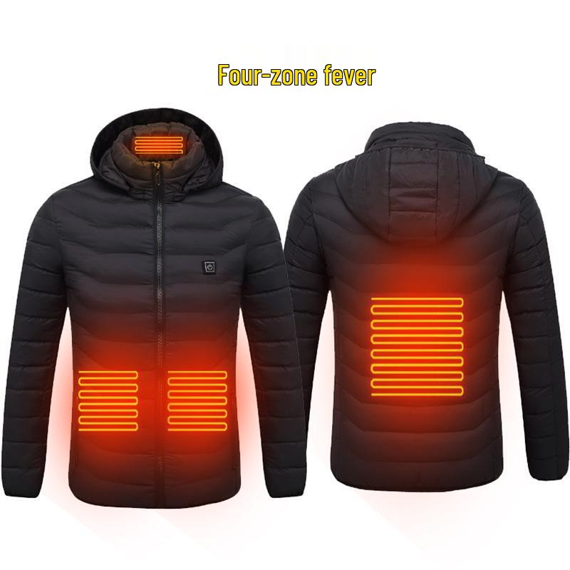 2025 Men's USB Electric Heated Jacket: Winter Warm, Lightweight, Thin Heating, Constant Temperature, Cotton.