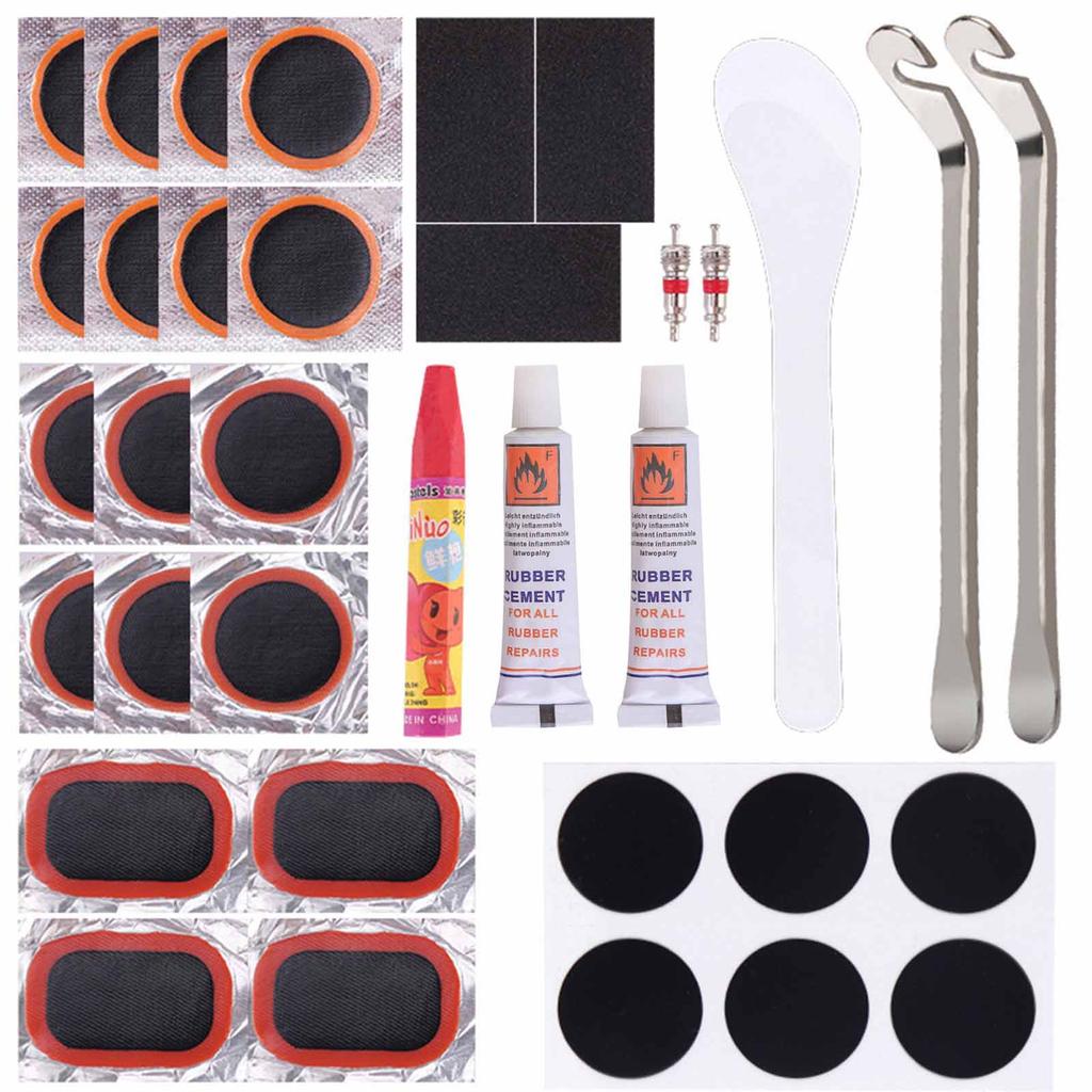 Tire Kit – Glue-Free Cold Patch, Tire Prying Rod & Quick Tool Box for Mountain & Road Bikes