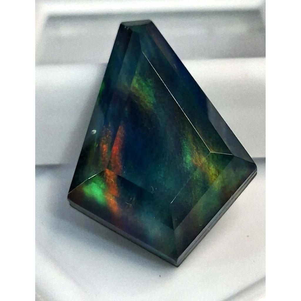 Beautiful Natural Black Fire Opal 10-12 Ct Fancy Cut Certified Loose Gemstone