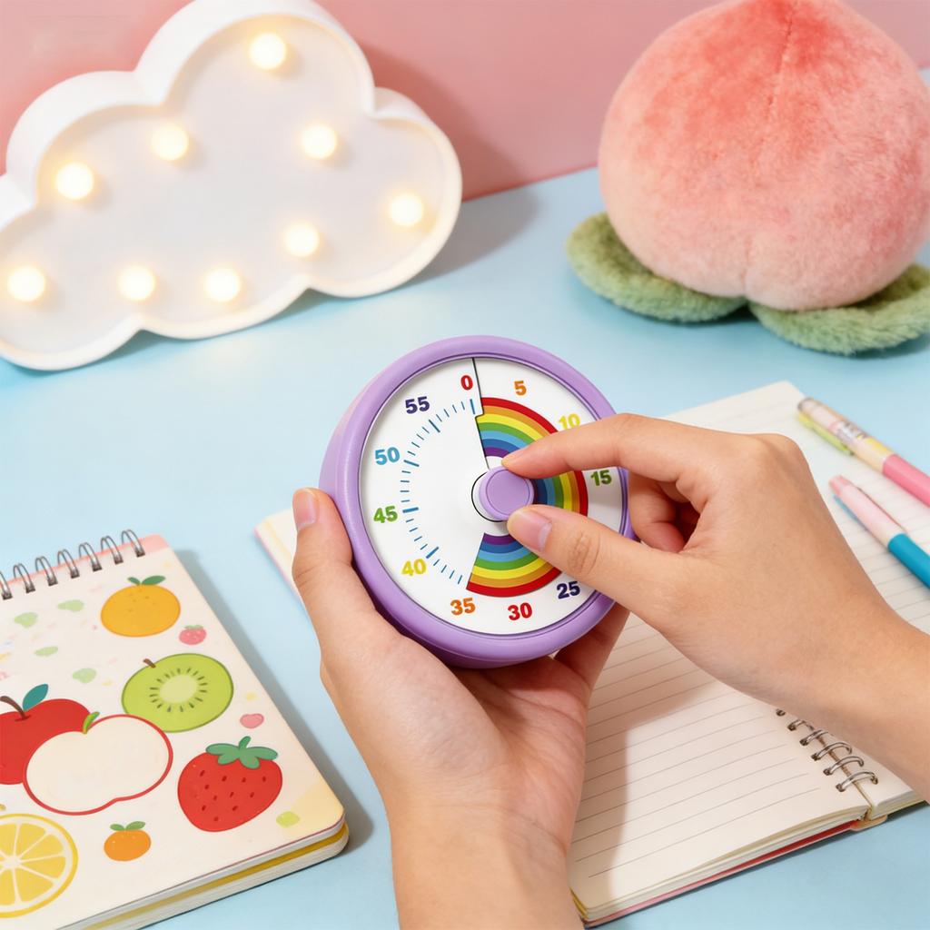 Visual Timer For Kids - 60 Minute Pomodoro Timers For Classroom Kitchen Offices, Countdown Kids Timer Clock With Disk, Desk Time Management Tool