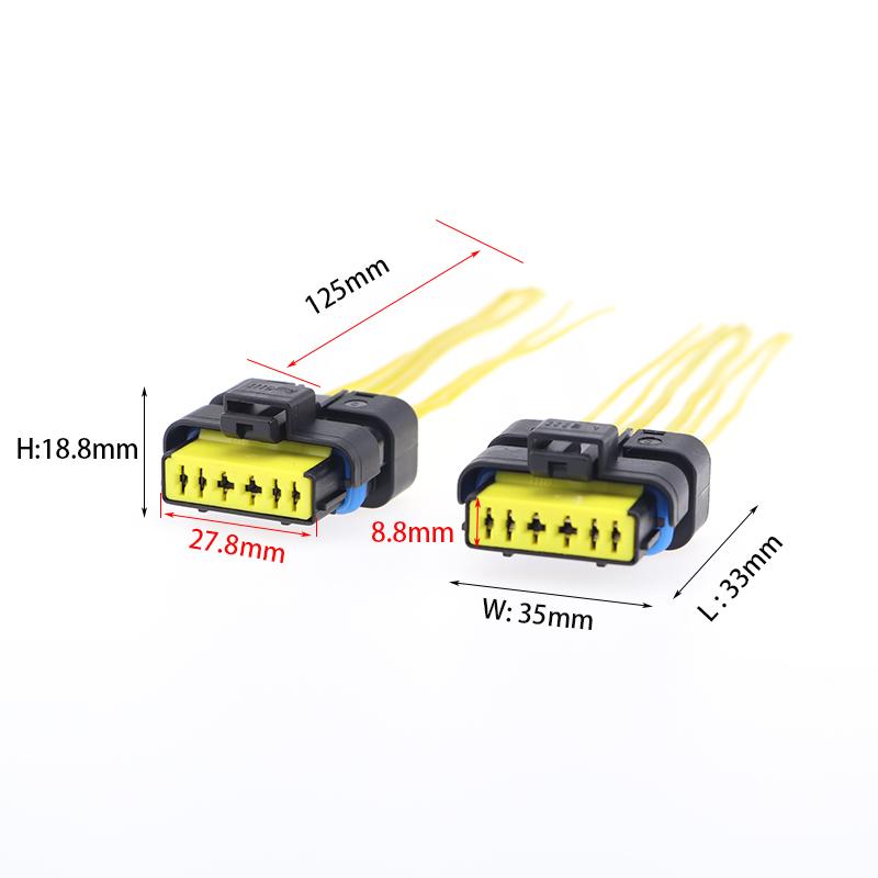 2Pcs Car Socket Connector Wire Harness Female 6 Pin Way For Peugeot Citroen Renault Electronic Fuel Pump Throttle Valve