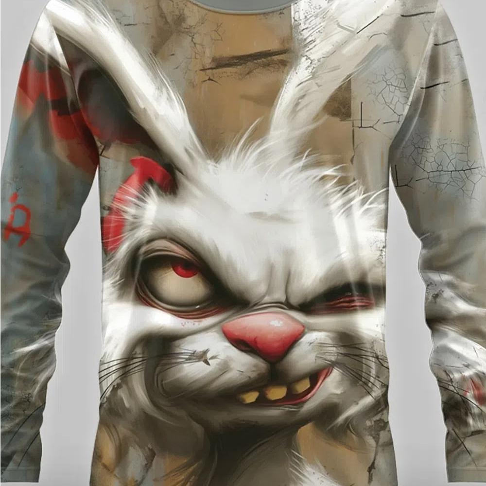 3D Tištěné Anime Kuřecí Vzor 3D Tištěné Podzimní Pánské Tričko s Kulatým Výstřihem Ležérní Dlouhý Rukáv Nadměrný Pulovr Módní Top