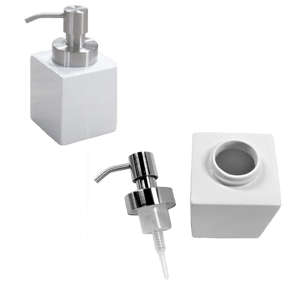 Flacon de savon Senko Cube Blanc Blanc (Type de mousse)