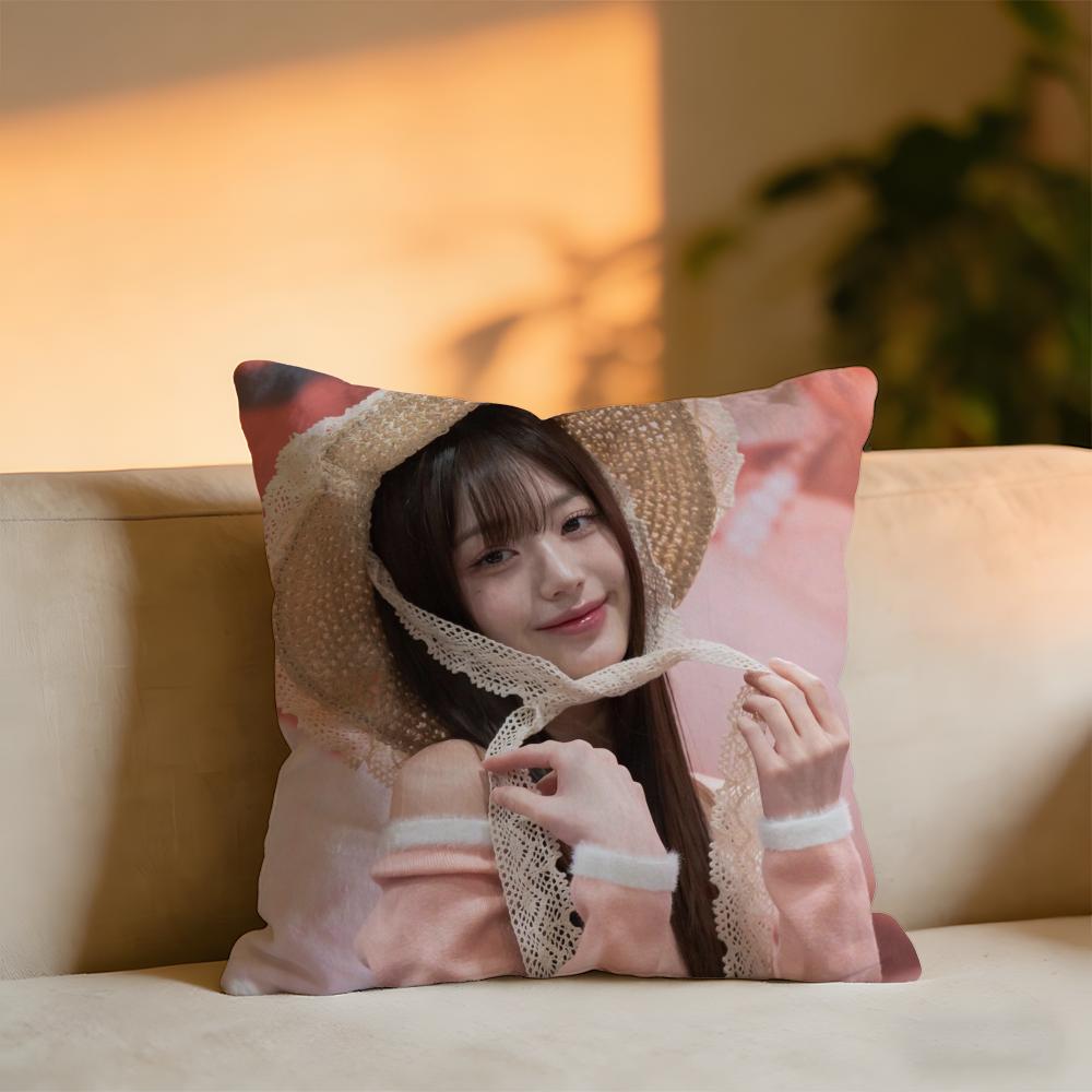 Jang Wonyoung Cushion Cover Cozy Velvet Throw PillowSoft Warm Cushion For Sofa  Bed