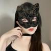 Plastic Cat Face Masks Animal Half Face Mask Funny Halloween Masquerade Mask  Makeup Party