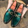 Trendige Neue Herren Spitz Wildleder Gemischt Metallknopf Schuhe Business Flats Kleid Slipper Homecoming Festzug Schuhe Zapatos Hombre