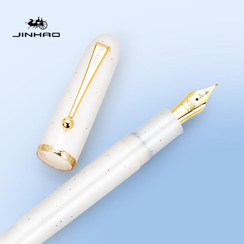 Jinhao 9013 Fountain Pen Four Seasons Color Transparent Barrel Portable Clip Heartbeat F Nib for Office Signature School