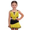 Kinder Mädchen Farbblock Latin Dance Crop Top Breite Schulterträger Quasten Strasssteine mit elastischem Bund Rock für Tango Rumba Gesellschaftstanz Performance