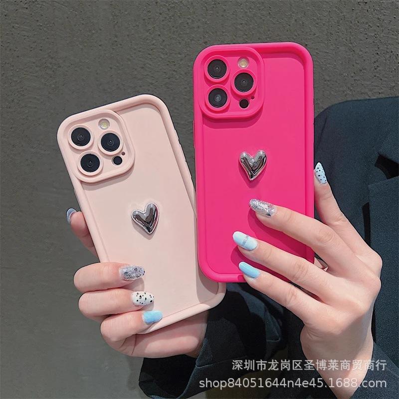 Three-dimensional love applies to Apple 17promax mobile phone case iPhone16/15 emery 14/13 protective case 11