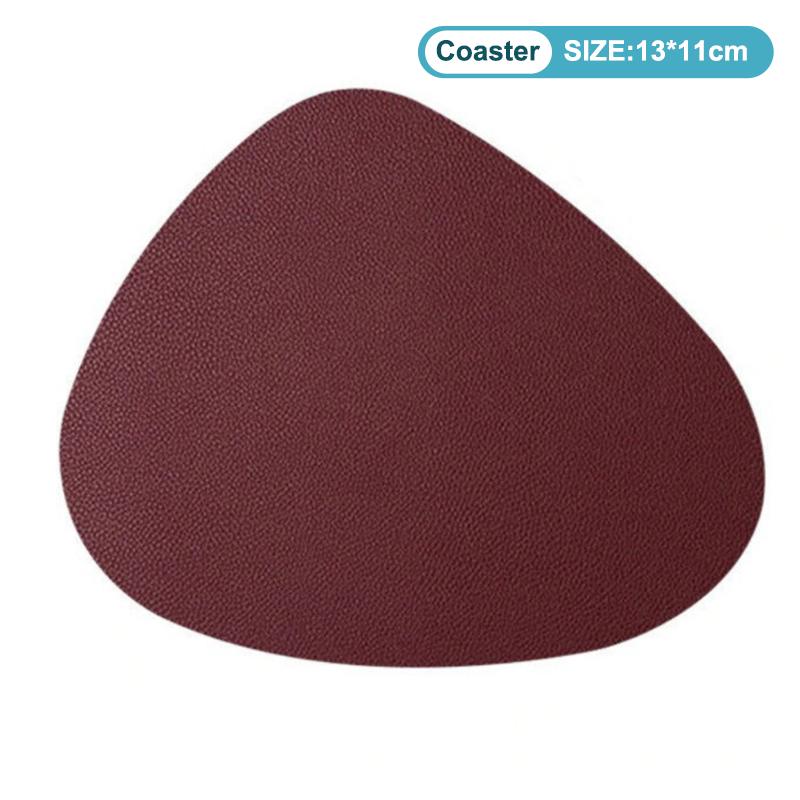 Double-Sided Pu Leather Placemat Teacup Coasters Waterproof And Oil-Proof Table Mats Western Restaurant Heat-Insulating Mats