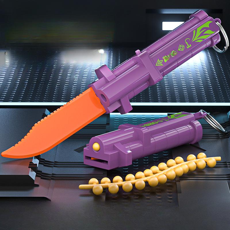 3D Print Gravity 2 in 1 Small Radish Toy Gun Carrot Knife Mini Model Fidget Toy for Kids Adults Stress Relief Toys Plastic Knife