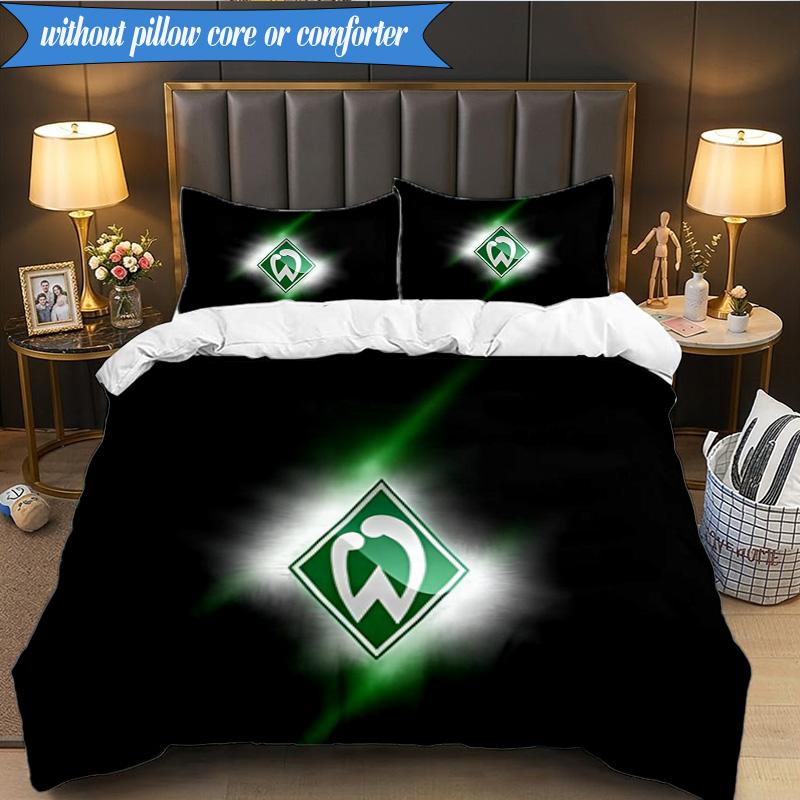 3-teiliges Werder Bremen Fußball Bettwäsche-Set 2D-Druck (Enthält 1 Bettbezug + 2 Kissenbezüge Ohne Füllung), Schlafzimmerdekoration, Ventilatorgeschenk