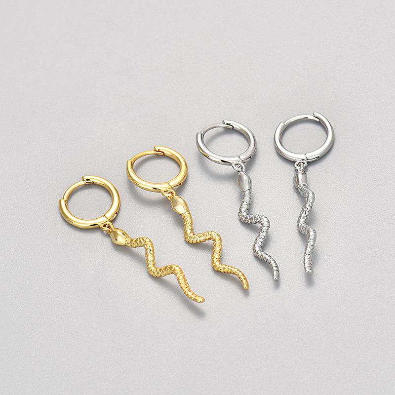 Minimalist Snake Hoop Earrings For Women Chic Cool Tone Fashionable Elegant Personalized Jewelry Accessories