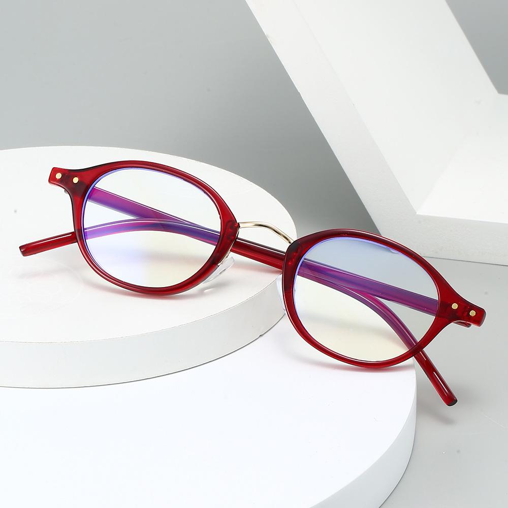 Unisex Fashion New Anti-Blue Light Farsighted Glasses Retro Oval Frame Ultra-Light High-Grade High-Definition Reading Glasses