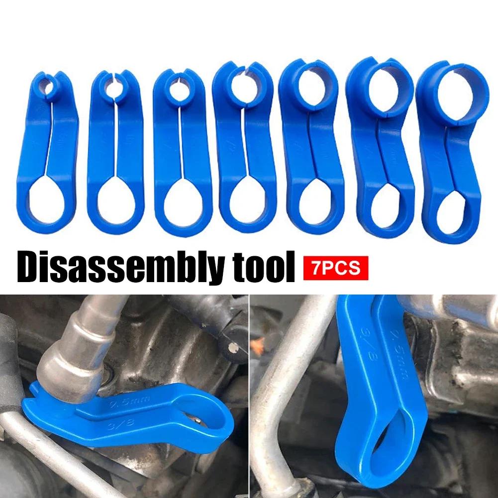 7Pcs Remove Fuel Line Replacement Tool Auto Fuel Line Angled Disconnect Set Tool Air-conditioning Oil Pipe Quick Removal Tool