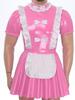 Mens Sissy Maid Dress Ruffles Trims Bow Apron Puff Sleeve A-Line Dress
