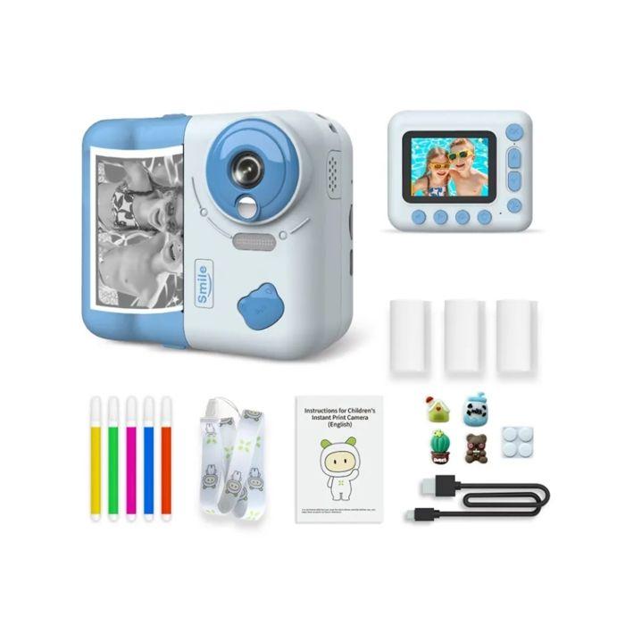 Appareil photo pour enfant - 2,4 pouces - Impression thermique instantanée - 32 Go - Double objectif