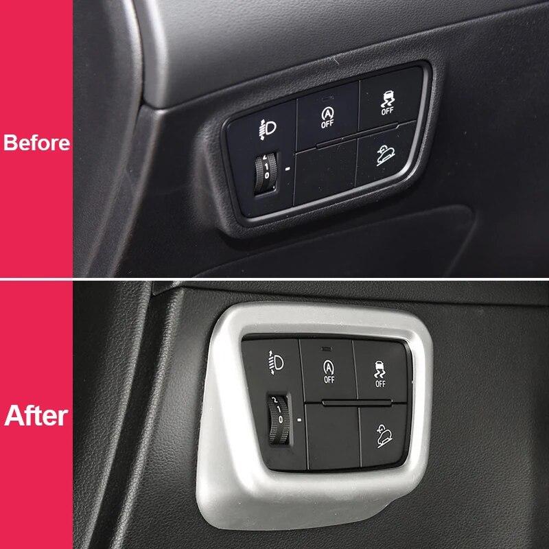 Pentru Hyundai Tucson NX4 2022 2023 Hybrid N Line ABS fibră de carbon mașină buton de reglare a farurilor accesorii pentru capac
