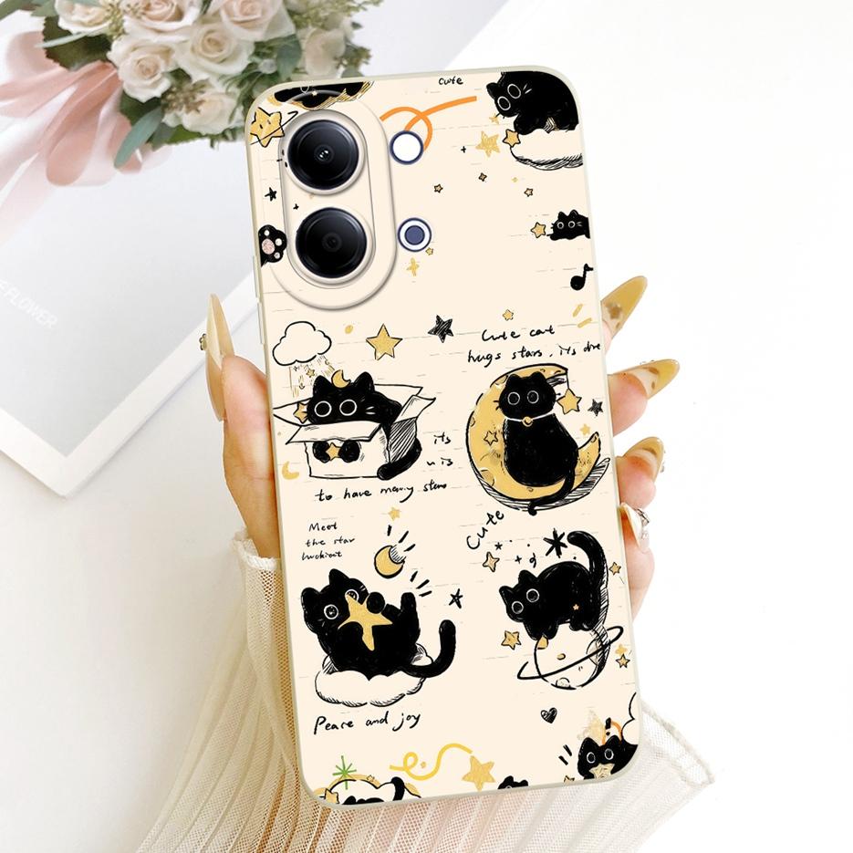 For Vivo Y05 4G Case New Luxury Bow Love Heart Painted Cover Soft TPU Phone Case For Vivo Y11d Y 05 VivoY05 VivoY11d Fundas Bags