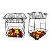 2 Layer Iron Fruit And Vegetable Holder For Countertop Organizing With Rusts Resistant Coating Tiered Fruit Basket