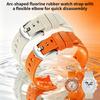 Curved arc-shaped fluororubber Watch strap for original OMEGA X Swatch X Blancpain Scuba Fifty Fathoms MoonSwatch FKM watchband