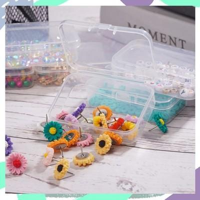 6 Packs Rectangle Small Clear Plastic Storage Containers Case Hinged Lid...