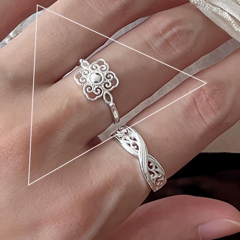 925 Sterling Silve Moonstone Irregular Ring for Women Party Gift Adjustabler Personality Korean Dropshipping