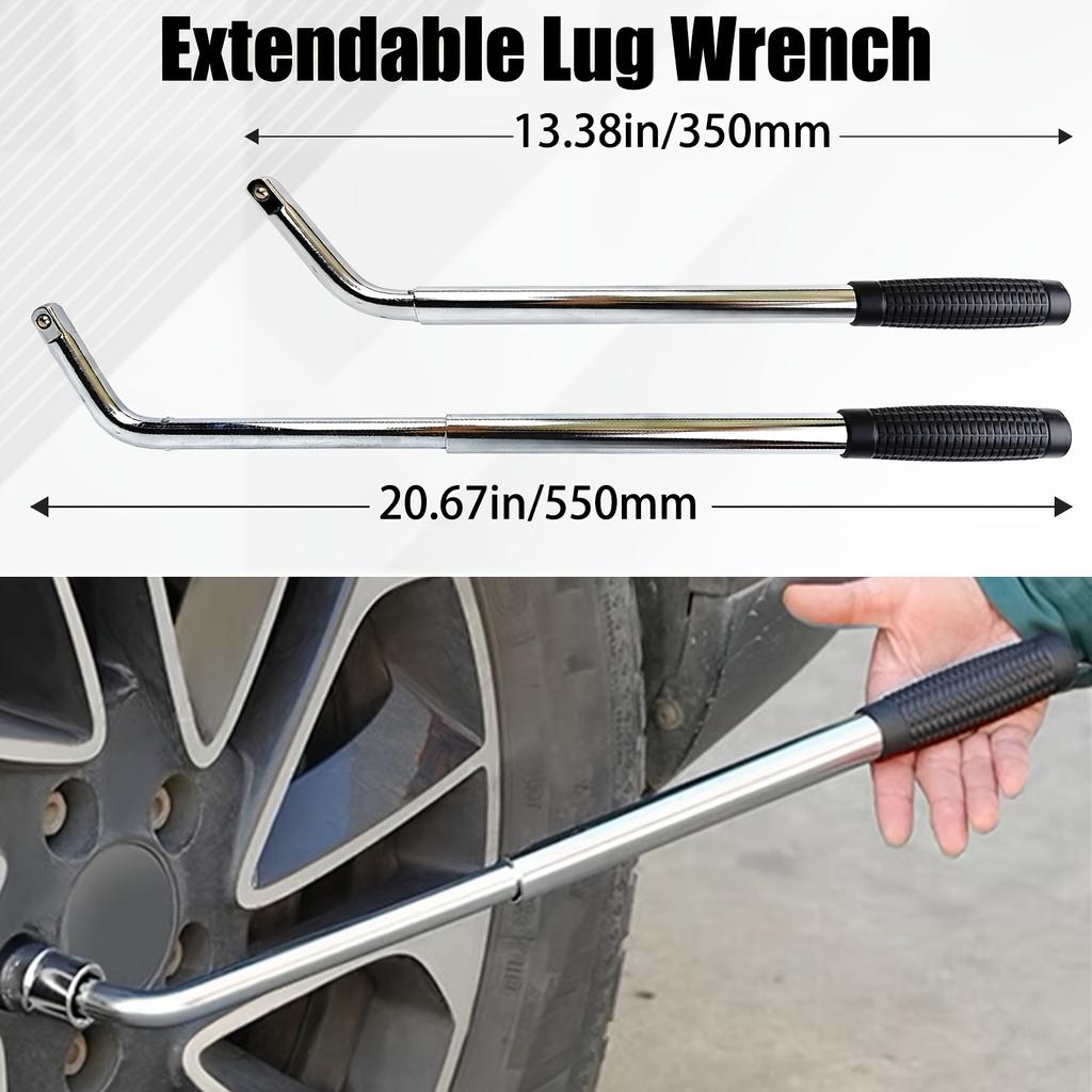 Wheel Brace For Car Universal Telescopic Wheel Wrench Extendable Car Lug Wrenches With 17mm 19mm 21mm 23mm Reversible Sockets