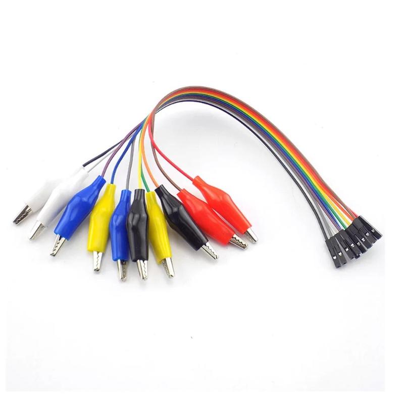 10-Pin Male/Female to Alligator Clip Test Cable Anti-Corrosion Insulated Lead for DIY Electronic Project Experiment