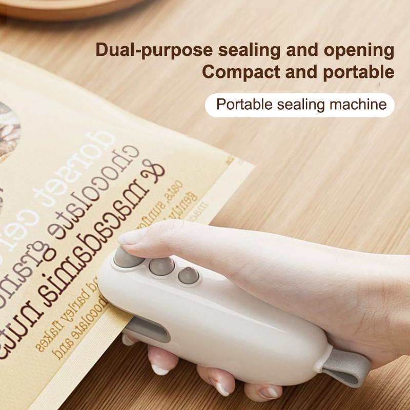 Mini Electric Heat Bag Sealing Machine Food Plastic Bag 3In1 Hand Pressure  Sealing Machine Heat Sealer