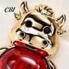 Decorative Coat Pin Golden Plated Alloy Cow Brooch, Red Faux Crystal Belly Cattle Lapel for Anti-oxidation Brooch Men Women, Animal Clothes