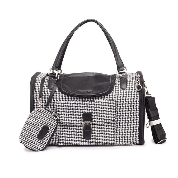 Tragbare Outdoor Haustier Katze Hund Transporttasche Mit Geldbörse Leder Reise Kleiner Hund Chihuahua Teddy Tragetasche Handtasche 34x22x20 cm
