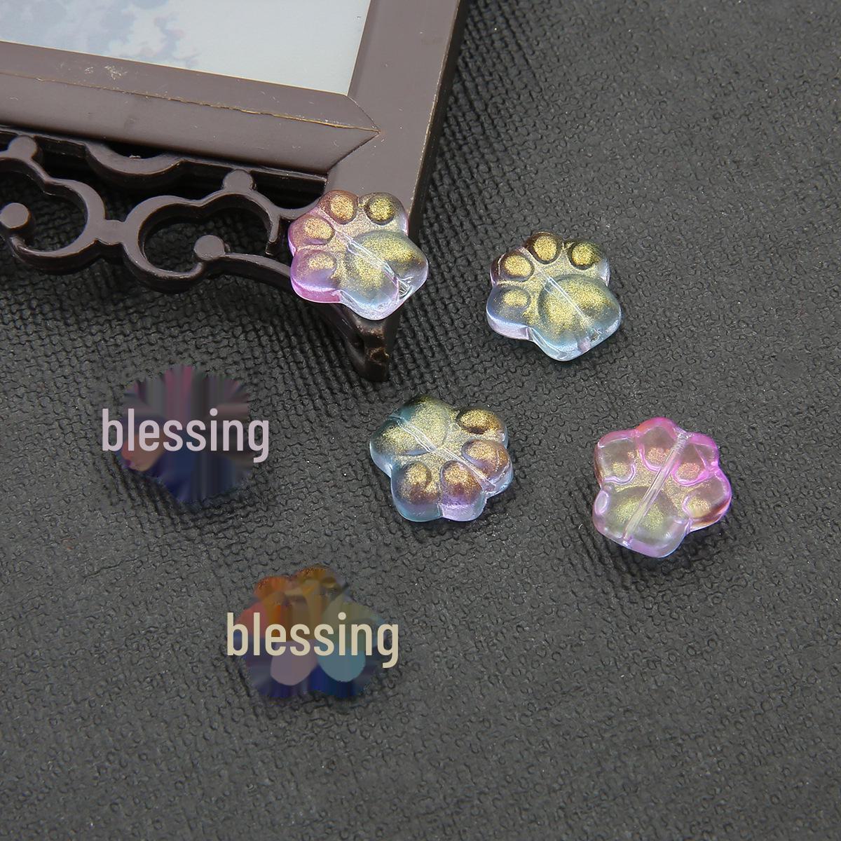 

Набор для самостоятельного изготовления сережек-кисточек и заколок для волос в виде градиентного стекла с кошачьим когтем 13×14mm 10pcs/pack фиолетовый/синий