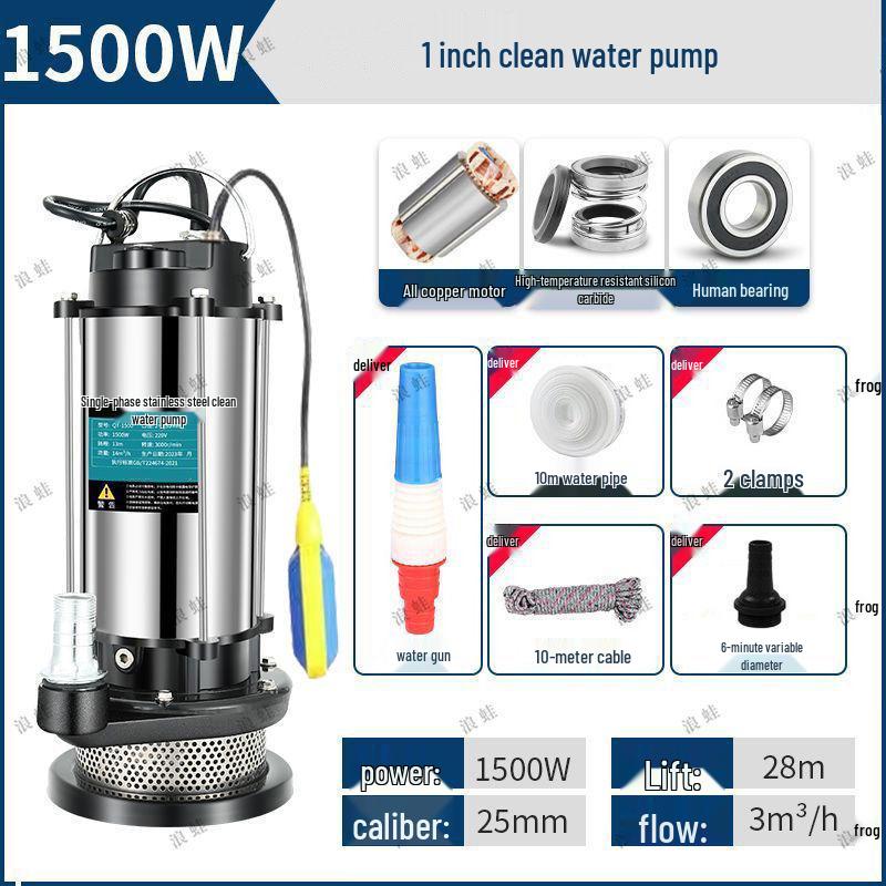 Copper Core 220V Stainless Steel Submersible Water Pump for Household, Sewage, and Agricultural Use