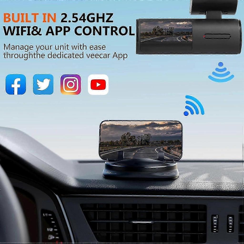 4K Dash Cam Front and Rear,5G Wi-Fi & GPS Dash Camera for Cars, Mini Dashcam with 64GB SD