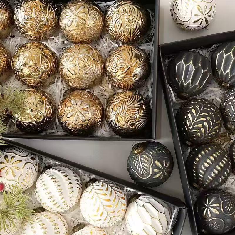 Antique Style Christmas Ornament Set: Scratch-off Ball Decorations for Trees and Windows