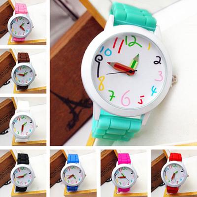 Fashion Unisex Student Wristwatch Silicone Strap Analog Quartz Wrist Watch Xmas Gift