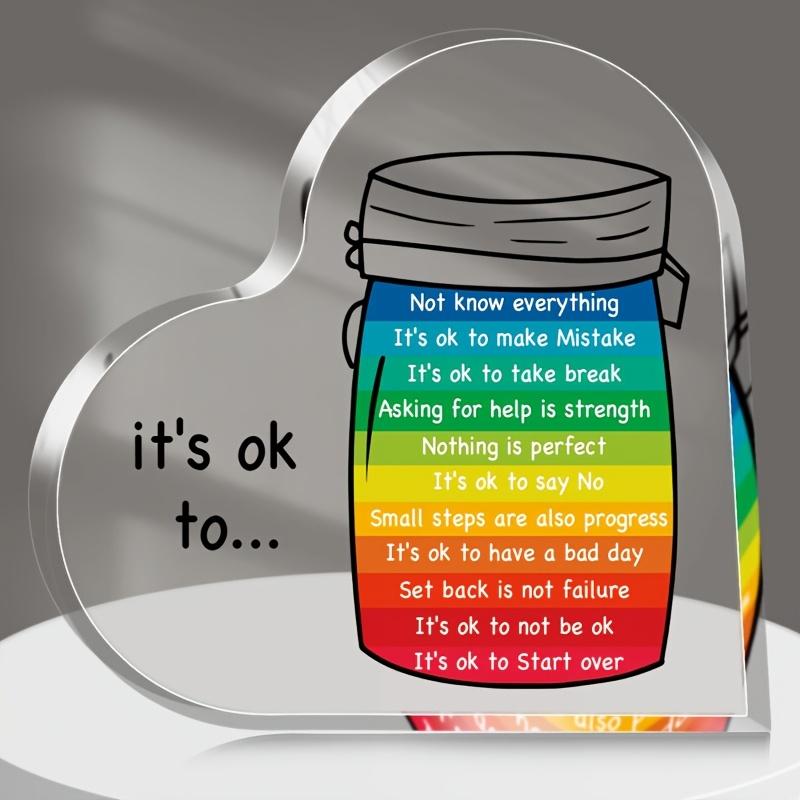 A Piece of Mental Health Decor, No Worries, an Inspirational Acrylic Sign, a Relaxation Plaque for The Desk 10*10cm